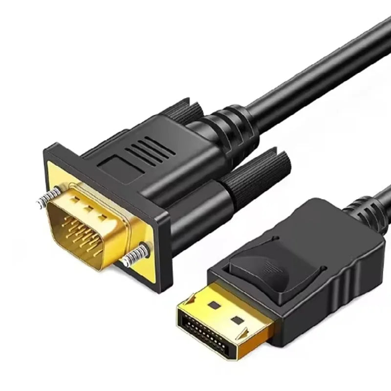 1.8M HD 1080P DP TO VGA Cable DP DisplayPort to VGA Adapter Converter HD Video Cable For TV Monitor Laptop Computer Projector Oasis Select