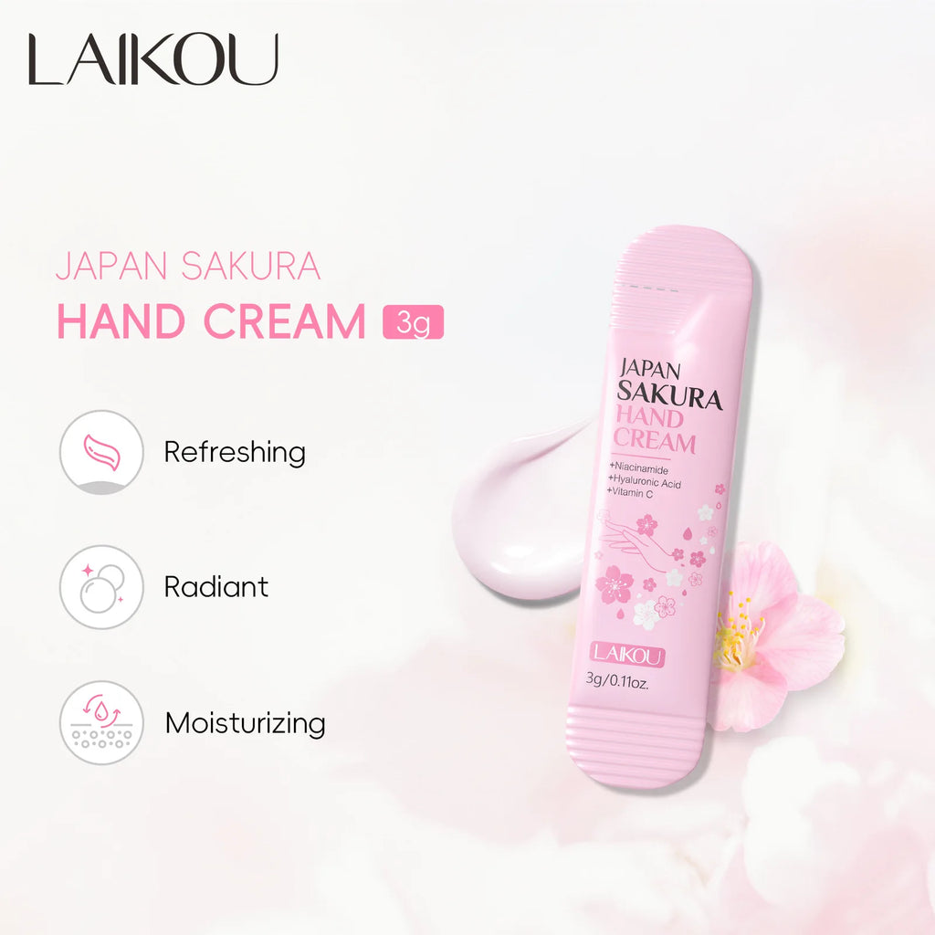 LAIKOU Cherry Blossom Hand Cream Moisturizing Nourishing Brightening Hydrating Hand lotion Creams Intensive Repair Hand Balm Oasis Select