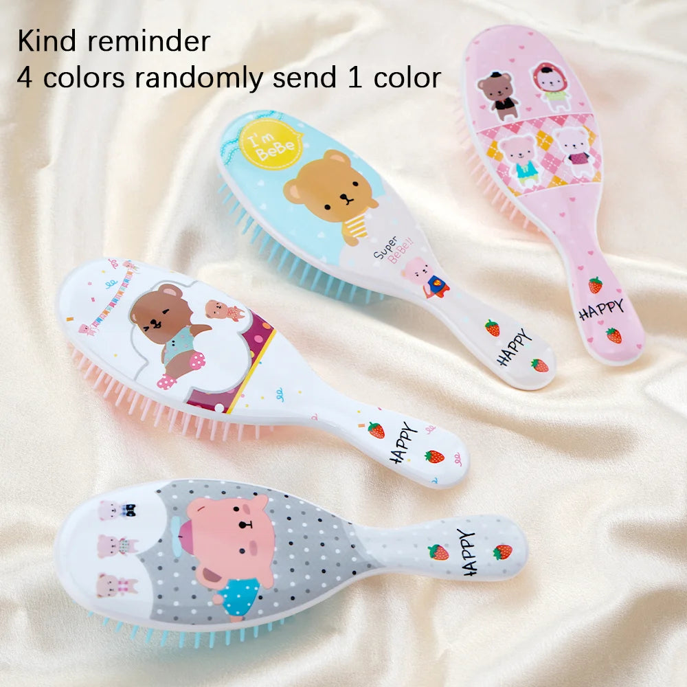 1Pcs Mini Cartoon Air Cushion Anti-Static Hair Brush Cute Detangling Portable Fluffy Dry And Wet Use Comb Hair Styling Tools Oasis Select SQ3862-R11