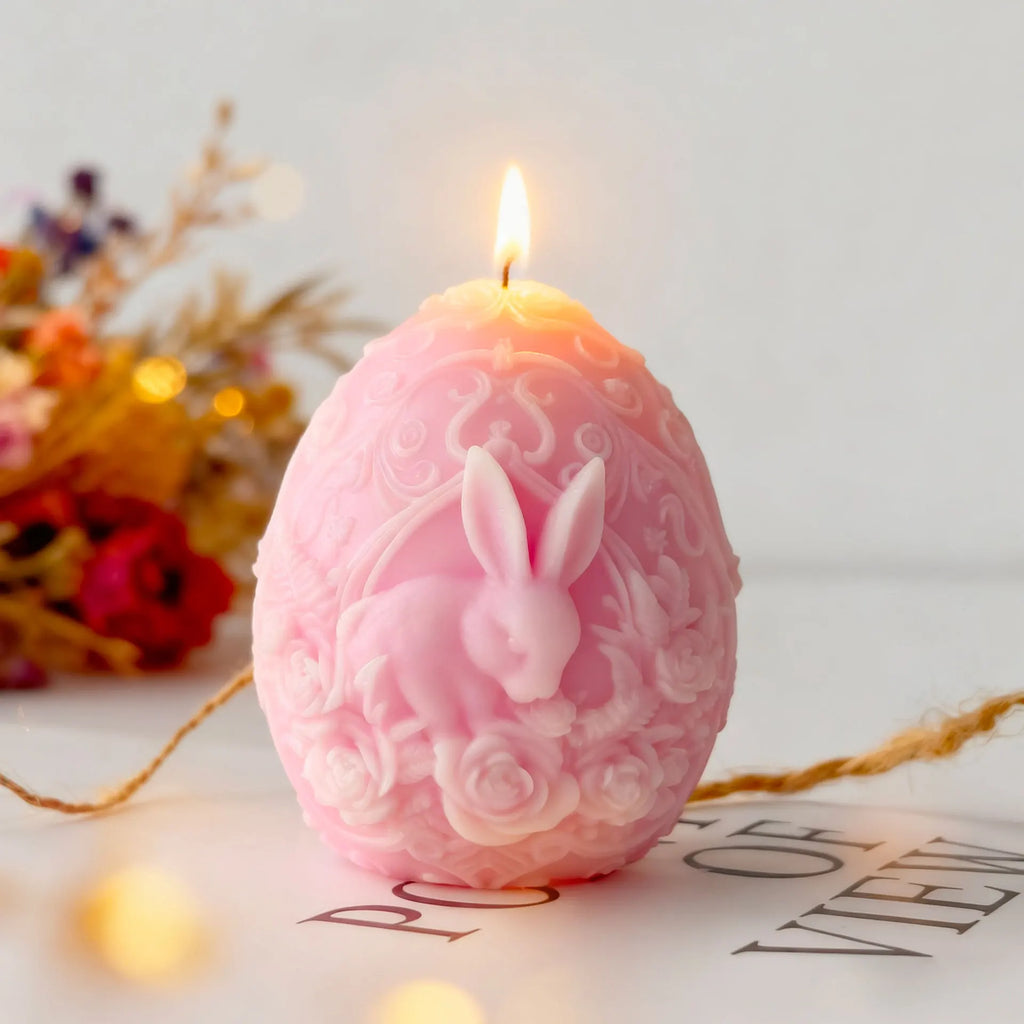 DIY Easter Bunny Egg Silicone Candle Mold 3D Embossed Rabbit Handmade Soap Plaster Resin Ornaments Crafts Molds Home Decor Gifts Oasis Select