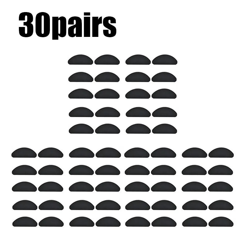 10/40pair Glasses Nose Pads Adhesive Silicone Nose Pads Non-Slip Transparent Nosepads For Glasses Eyeglasses Eyewear Accessories Oasis Select 30pairs Black