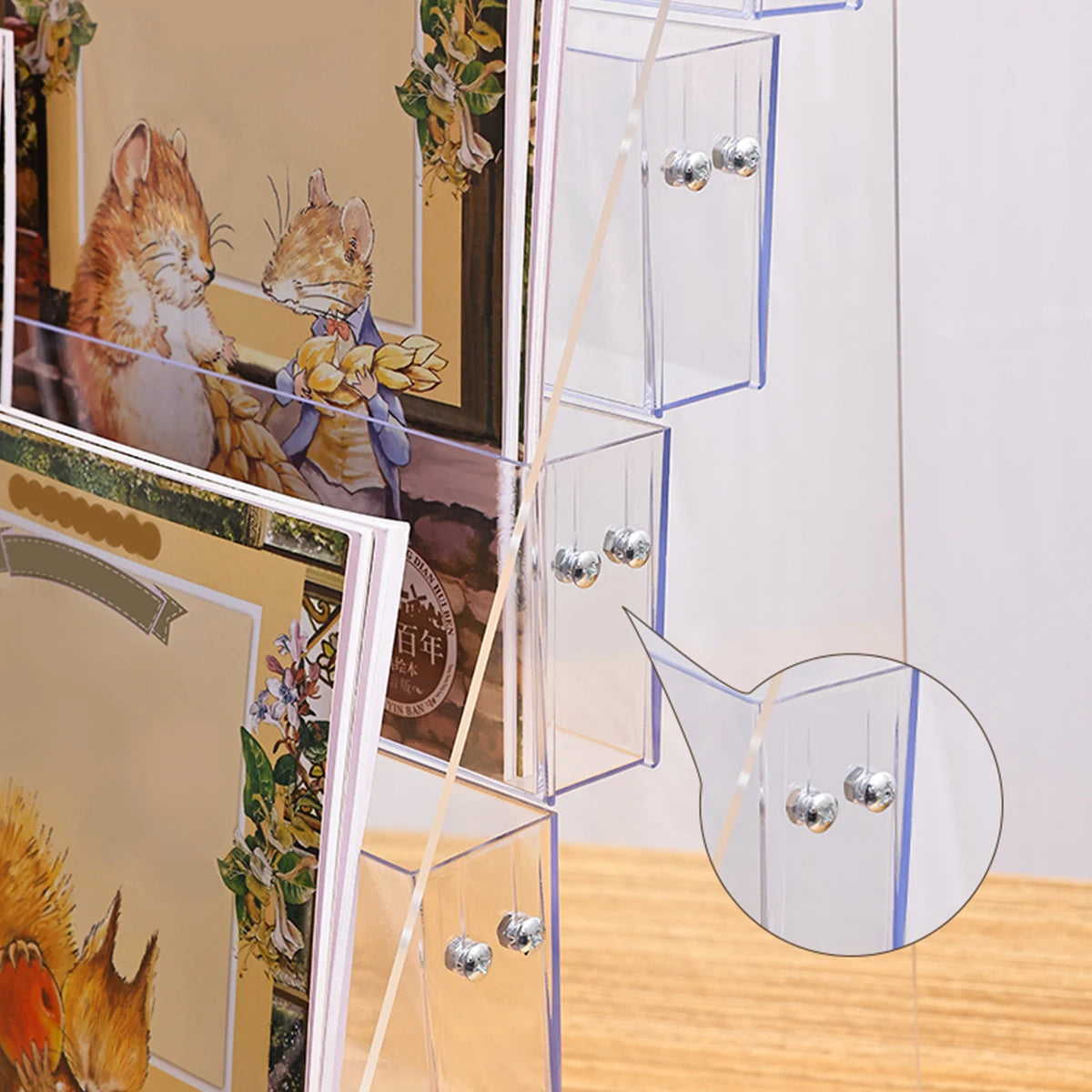 1pc Stepped Acrylic Multi-Layer Book Picture Book Display Storage Rack Multi-Purpose Detachable Practical Bookshelf Organizer Oasis Select