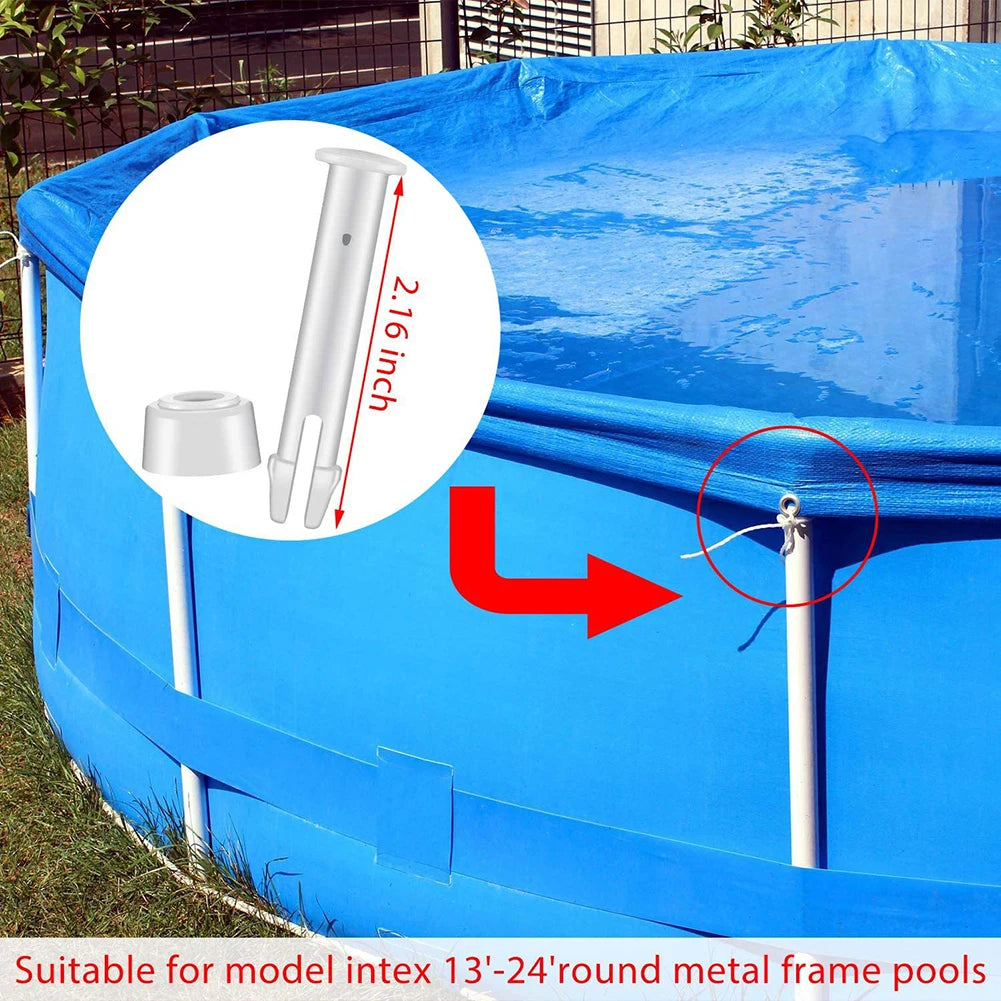 12 Packs Replacement Plastic Pool Joint Pins for Intex 13ft-24ft Metal Frame Pools with 12 Pcs Rubber Seals Swimming Pool Parts Oasis Select