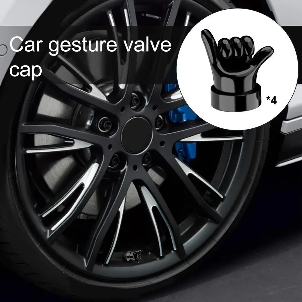 Gesture Tire Valve Stem Caps Covers, Funny Tire Air Caps Universal for Cars,Trucks, SUV, Motorcycles, Bike Oasis Select