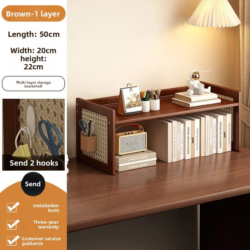 Shelf Bookshelf Table Multi-layer hole board Dormitory desk Book storage Shelf Finishing rack Multi-layer shelf Oasis Select One floor 50