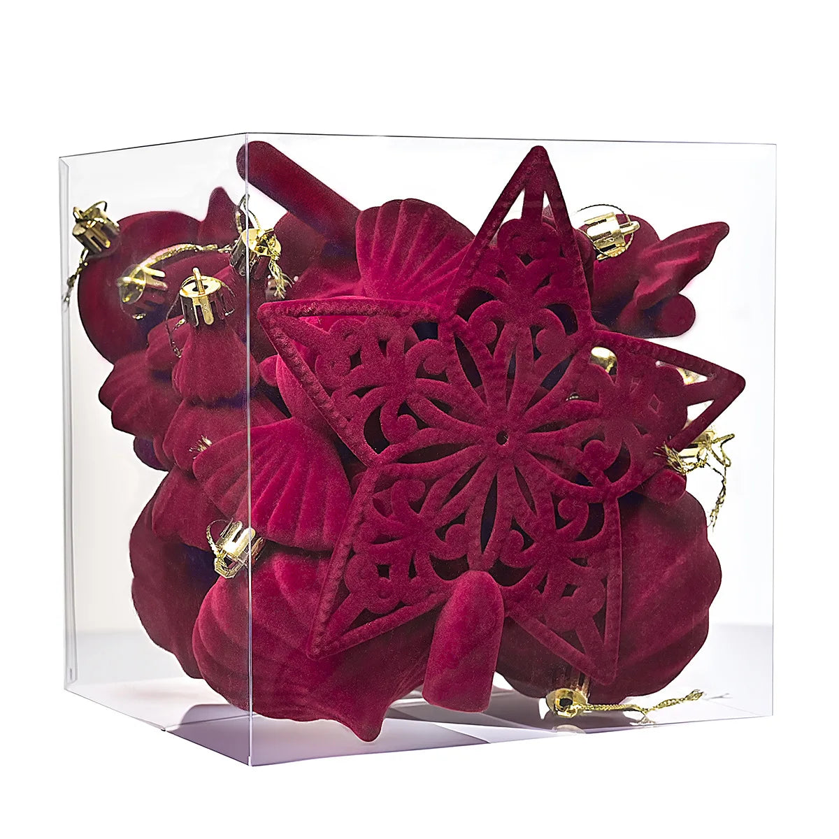 24-Pack Flocked Velvet Christmas Ball Ornaments | Tree Decor