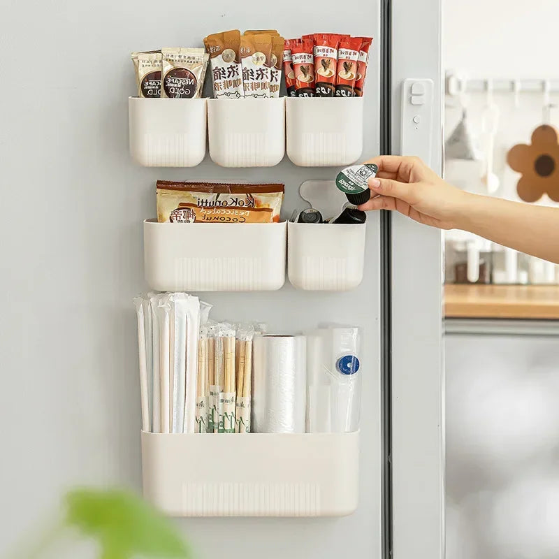 Magnetic Absorption Box Household Refrigerator Magnetic Wall Mounted Storage Box Non Perforated Multi Specification Storage Box Oasis Select