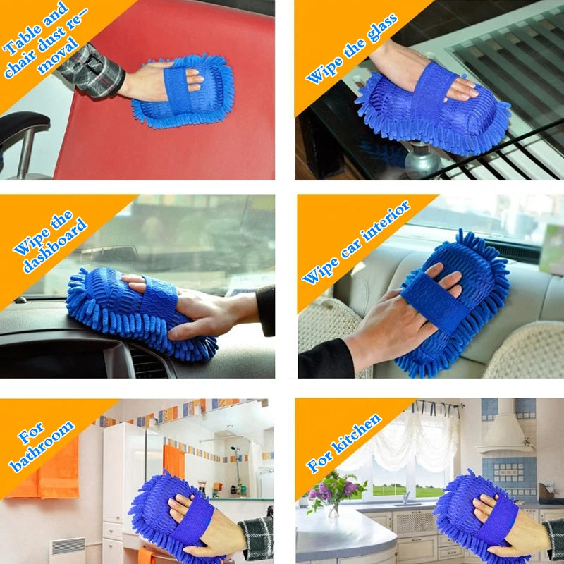 Washing Sponge Brush Soft Chenille Coral Fleece Microfiber Washing Brush Car Body Cleaning Water Absorbtion Brushes Detailing Oasis Select