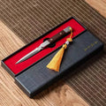 Zen Tea Knife Handmade Needle Black Sandalwood Damascus Pattern Steel Puer Tea Knife Tea Set Accessories Oasis Select Style B 17x1.5cm