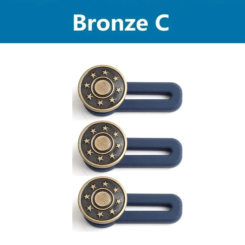 3/6/9pcs Jeans And Pants Button Extenders Universal Wait Expanander For Women And Men Instant Band Extension Solution Oasis Select 3pcs Bronze C