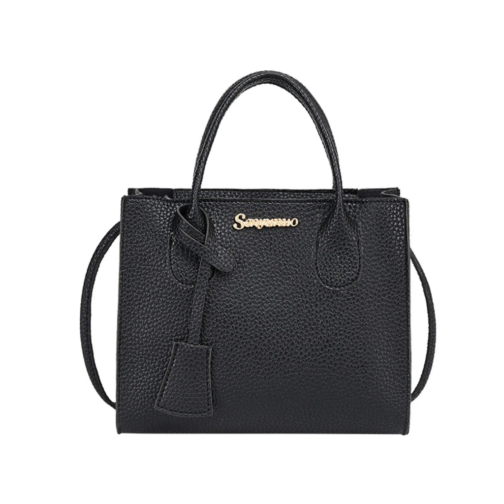Women's Large PU Leather Tote Shoulder & Crossbody Handbag Tote Crossbody Handbag Oasis Select Black One Size