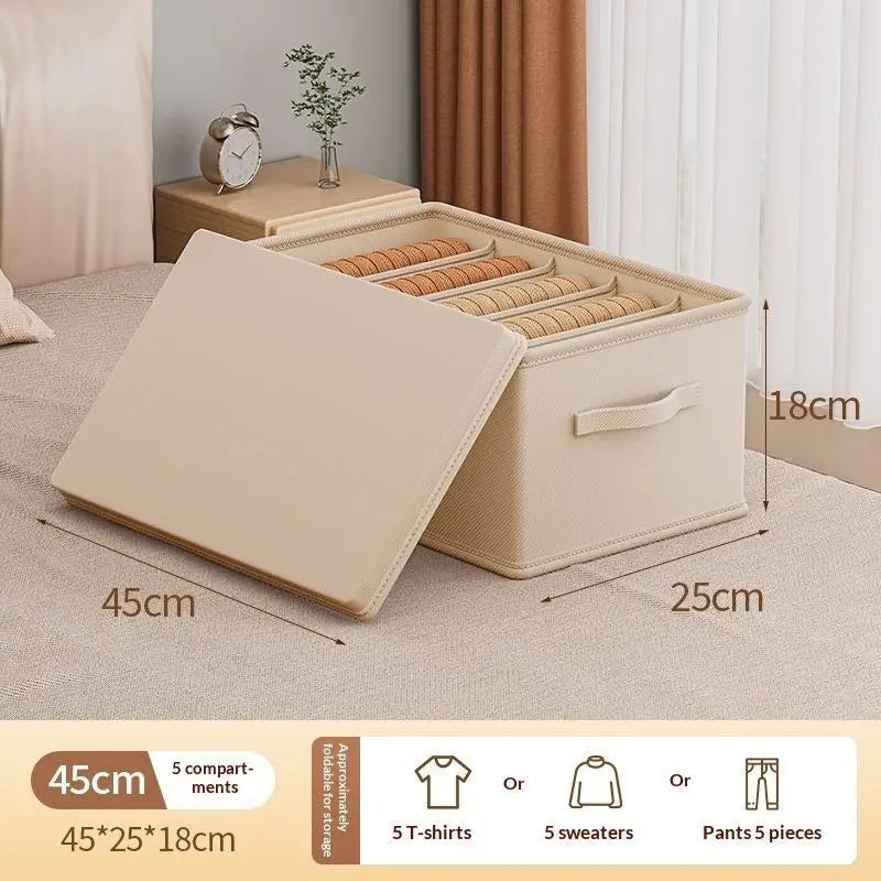 5-Grid Clothes Storage Organizer Box | Drawer Divider