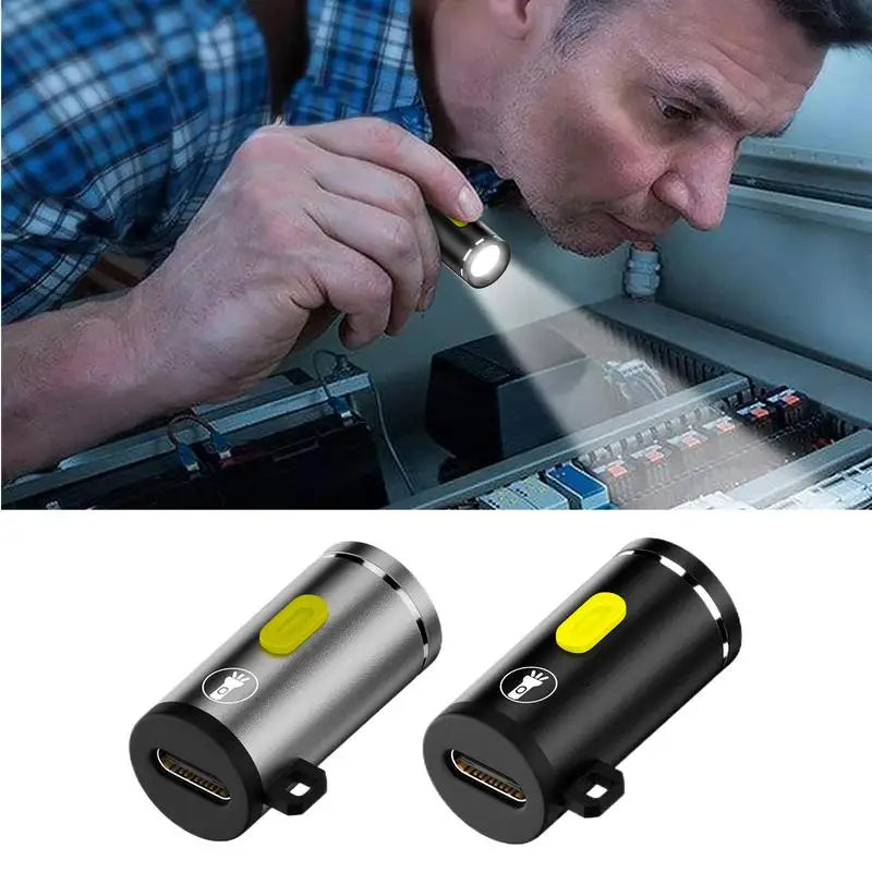 Small LED Flashlights Pocket Flashlight High Lumens Pen Light Waterproof Portable Pocket Lights External Type-c Cable Plug Play Oasis Select