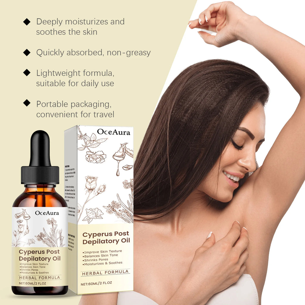 Cyperus Hair Removal Care Oil Anti Redness Hair Growth Inhibition Increase Skin Elasticity Fade Fine Lines Armpit Calm Skin Care Oasis Select