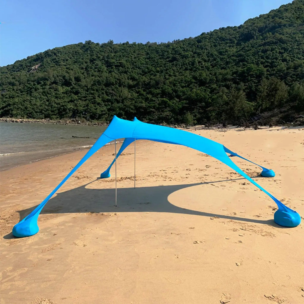 Home Beach Awning Outdoor Camping Sun Shade UV Protection Portable Windproof Beach Canopy with Storage Bag Camping Accessories Oasis Select