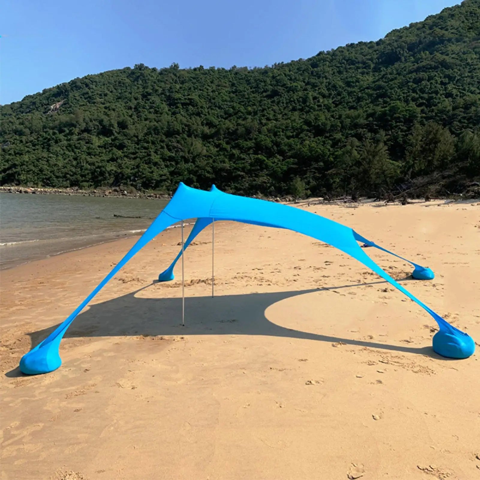 Home Beach Awning Outdoor Camping Sun Shade UV Protection Portable Windproof Beach Canopy with Storage Bag Camping Accessories Oasis Select