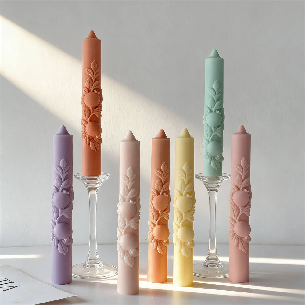 DIY Pomegranate Relief Long Rod Silicone Candle Mold Handmade Aroma Candle Molds Long Pole Soy Wax Candle Making Supplies Oasis Select