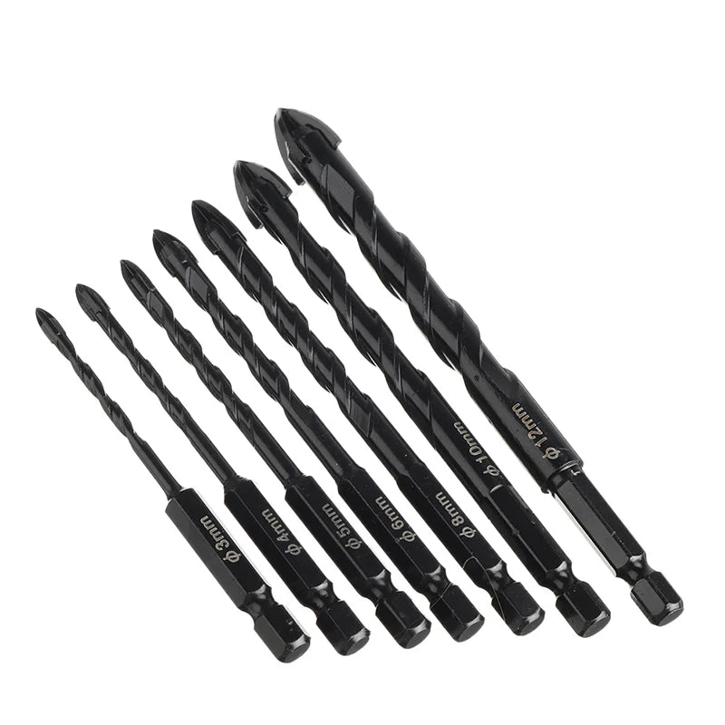 JUSTINLAU Cross Hex Tile Bits Glass Ceramic Concrete Hole Opener Alloy Triangle Drill Size 3/4/5/6/8/10/12 mm Oasis Select