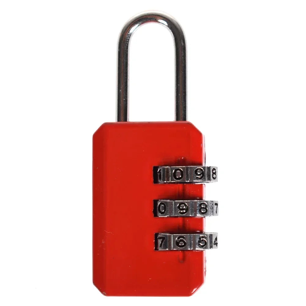 3-Dial Resettable Combination Padlock – Luggage, Gym & Travel