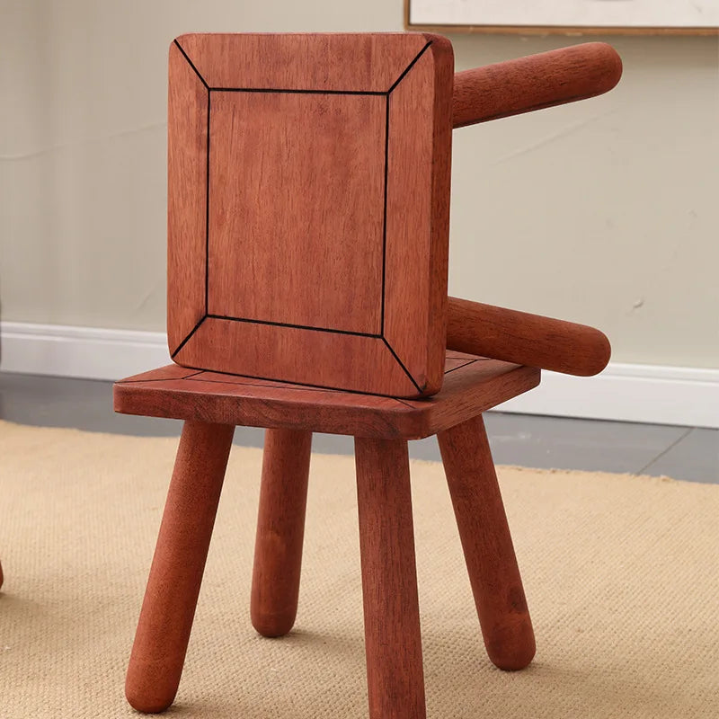 small square stool, household shoe cabinet, children's foot pads, wooden low stool, simple shoe change wooden stool Oasis Select Red trembling