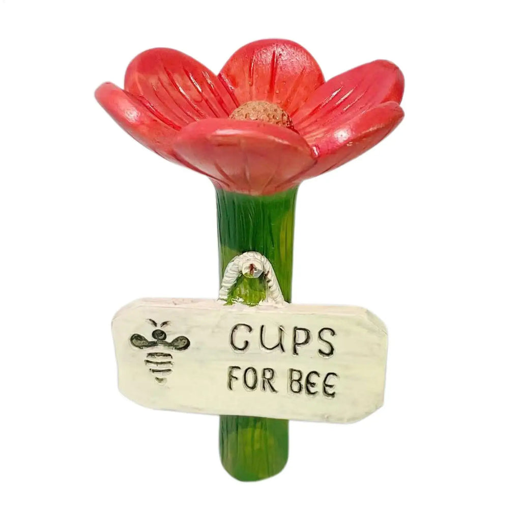 Butterfly Bee Bath Bowl With Flower Design Bee Pollinator Feeder Drinking Cup For Thirsty Pollinators Bee For Garden Decor Oasis Select