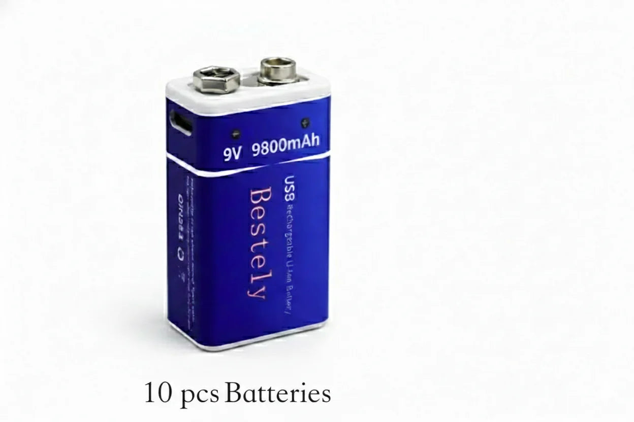 Hot selling,high capacity,usb-c fast charging,9V Li-ion rechargeable Battery series Oasis Select 10 pcs 9800 BAT 9v