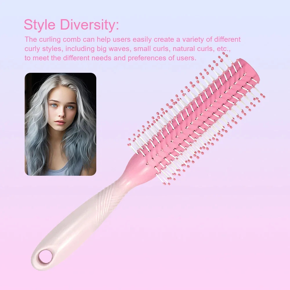 Anti-Static Round Roller Comb – Curly Hair & Wig Styling