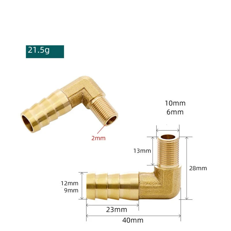 Brass Hose Fitting 4mm-19mm Barb Tail 1/8" 1/4" 1/2" 3/8" BSP Female Thread Copper Connector Joint Coupler Adapter Oasis Select 1cent male 12MM