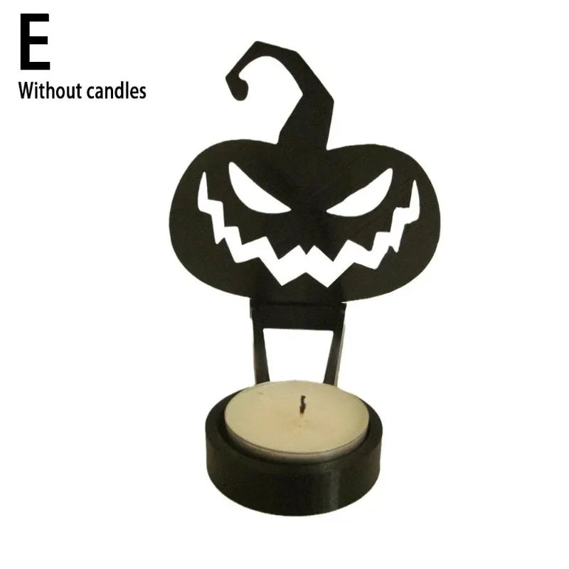 Halloween Decoration Home Halloween Projector Shadow Movie Props Halloween Ornaments Horror Candle Holder Candlestick Ornaments Oasis Select E
