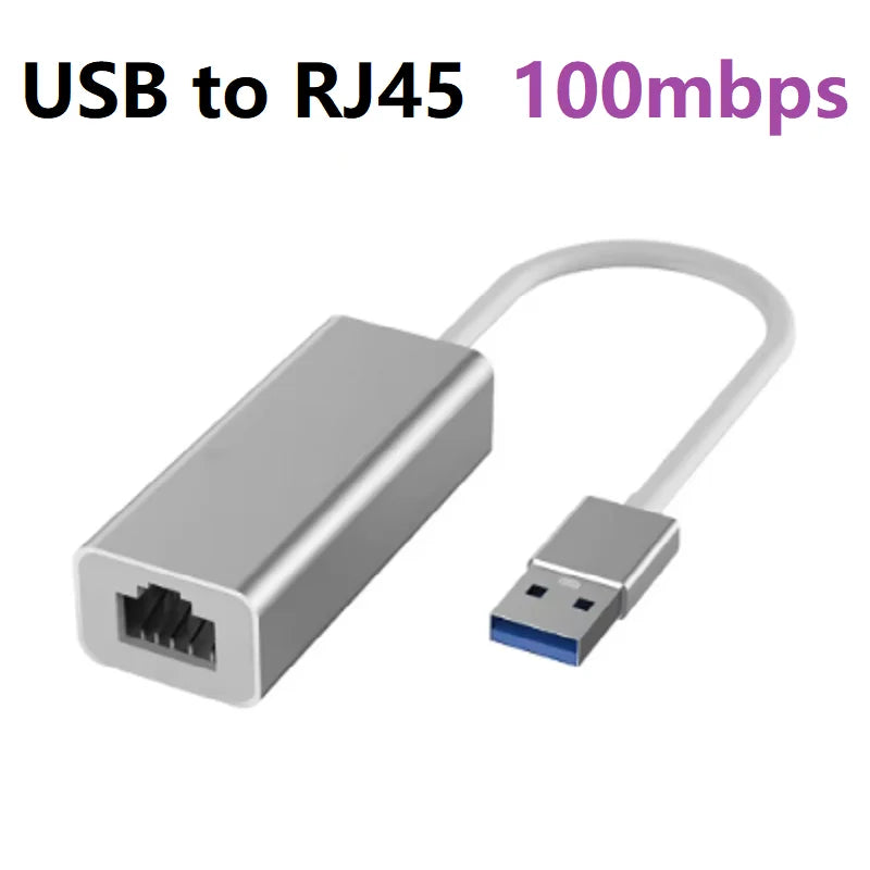﻿ Type C USB Ethernet Adapter 1000/100Mbps USB to RJ45 Type C to R45 Lan Network USB Cable 1000Mbps For MacBook PC Windows Oasis Select USB 100Mbps