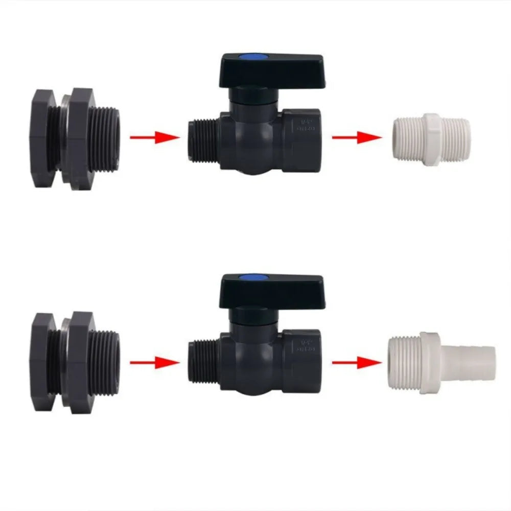 1 Set, PVC Water Barrel Spigot Kit, Connector Drain Adapter with Inner Connection for Garden, Rain Barre, Garden Tool Supplies Oasis Select