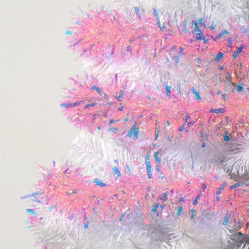 2pcs Christmas Tinsel Garland, Pink Glittering Decoration for Tree Party Wedding Supplies, Party Decor, Holiday Decor Oasis Select