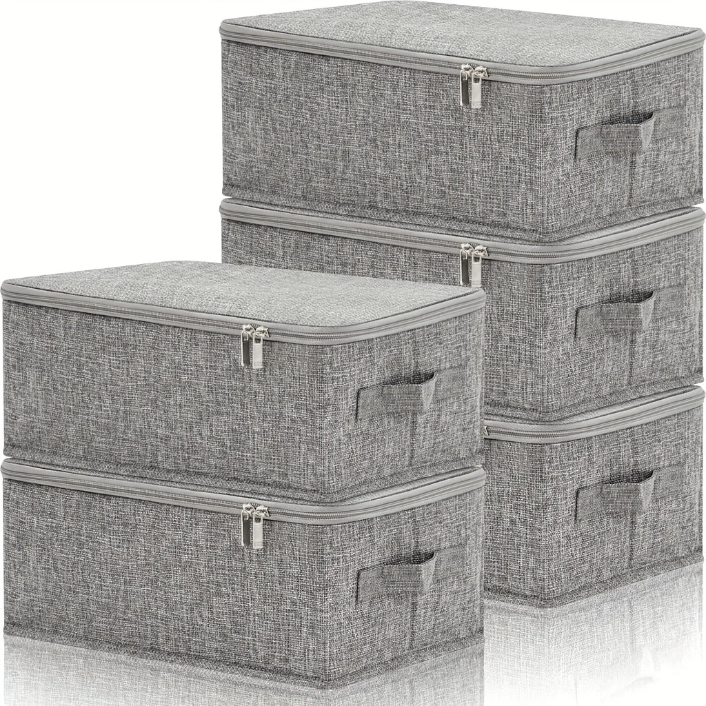 Stackable Foldable Fabric Storage Boxes with Lids and Handles Rigid and Foldable Storage Boxes Clothing Lockers Under-Bed Storag Oasis Select