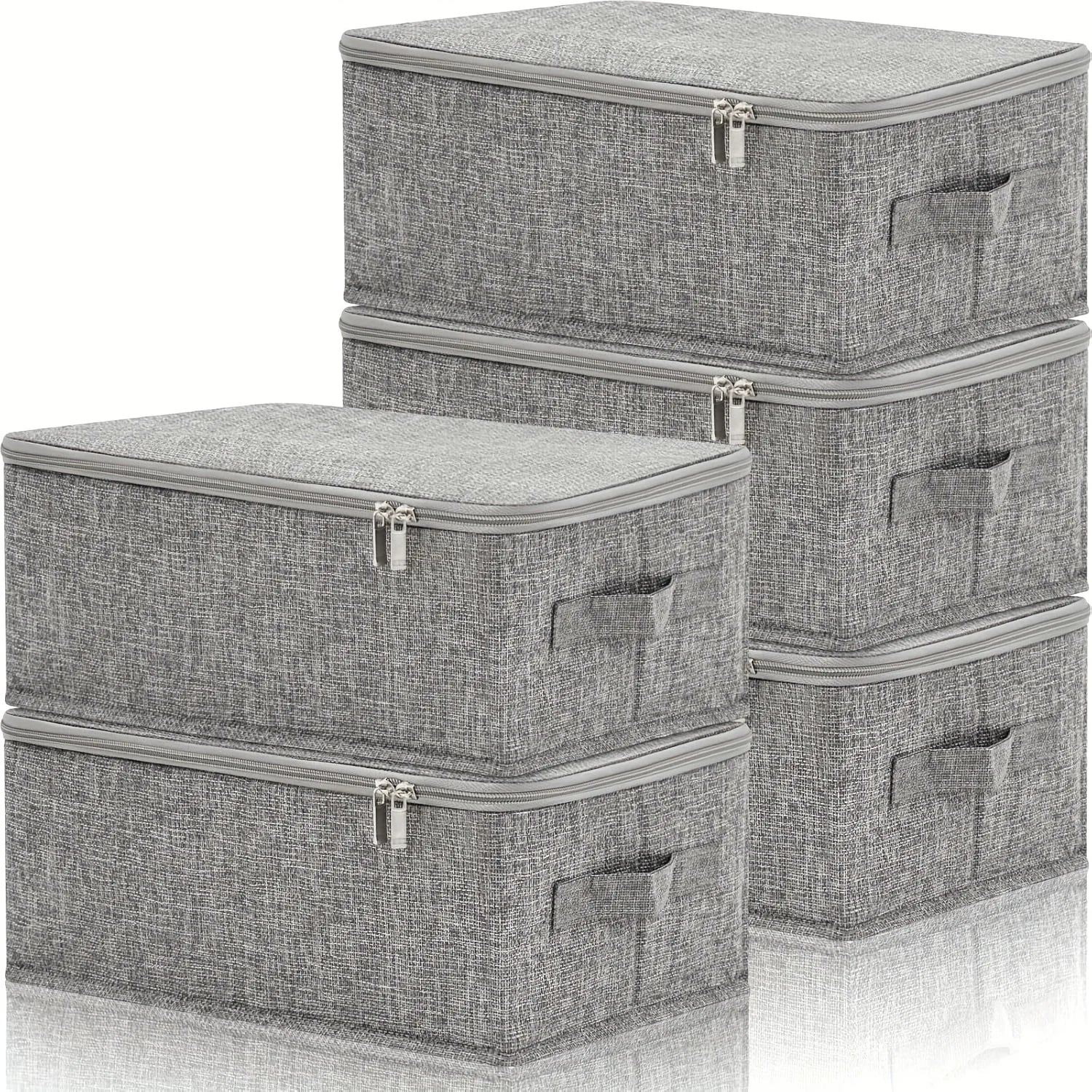 Stackable Foldable Fabric Storage Boxes with Lids and Handles Rigid and Foldable Storage Boxes Clothing Lockers Under-Bed Storag Oasis Select