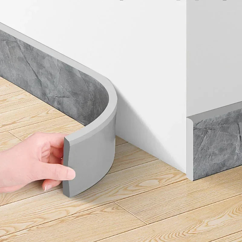 2M Waterproof Enclosure Self Adhesive Skirting Line 3D Wall Sticker Thickened Anti-collision Decoration Corner Line Oasis Select