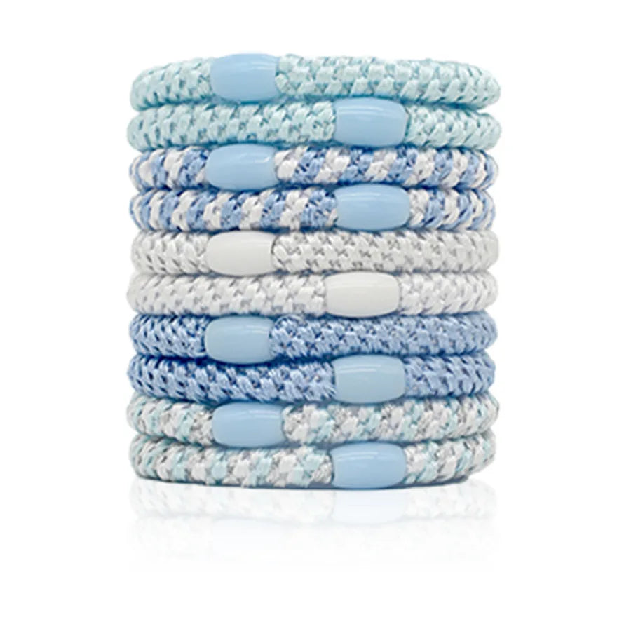 10pcs 5mm Black Mix Elastic Hair Ties Hair Bands No Damage Soft Ponytail Holders Hair Accessories for Girls Women Oasis Select Mix Blue