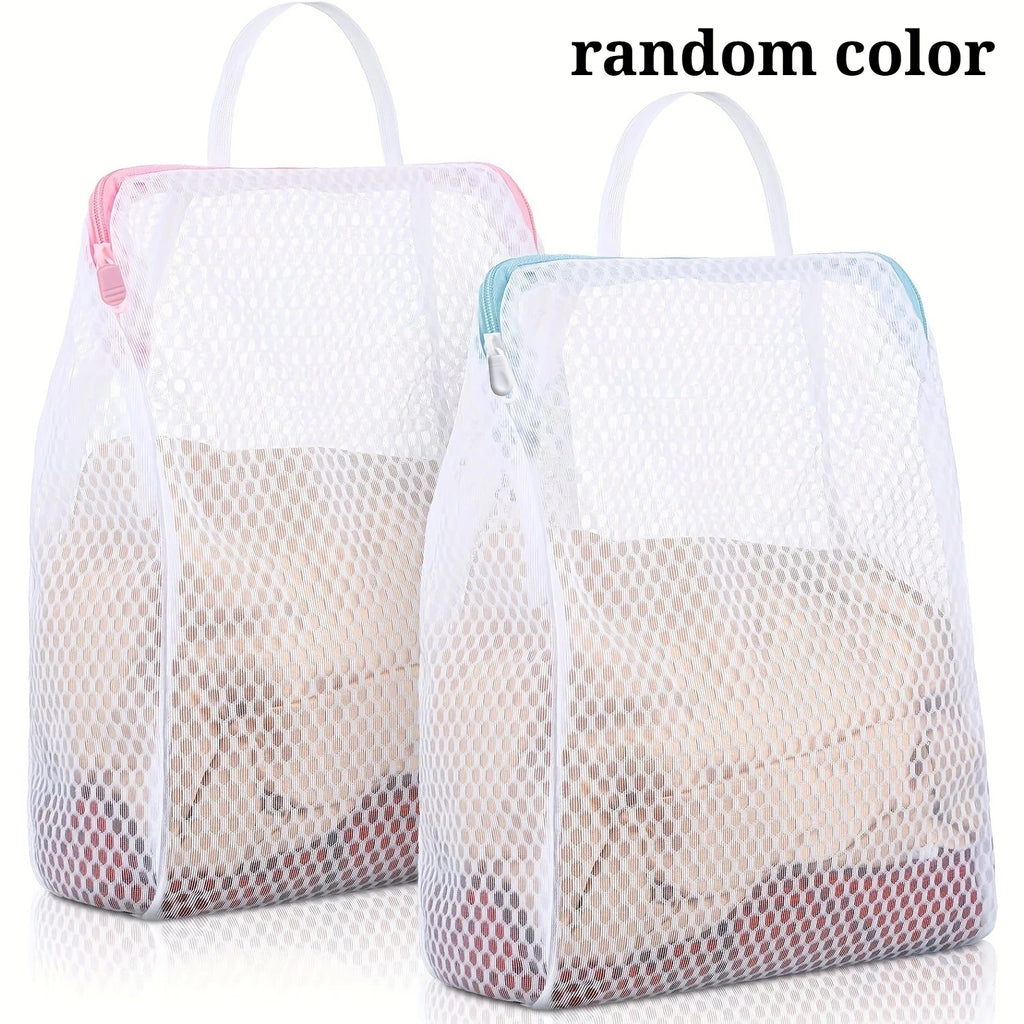 2pcs Honeycomb Mesh Laundry Bags with Handles,Durable Polyester Fabric, Versatile Rectangular Zipper Design for Delicate Clothes Oasis Select 2pcs