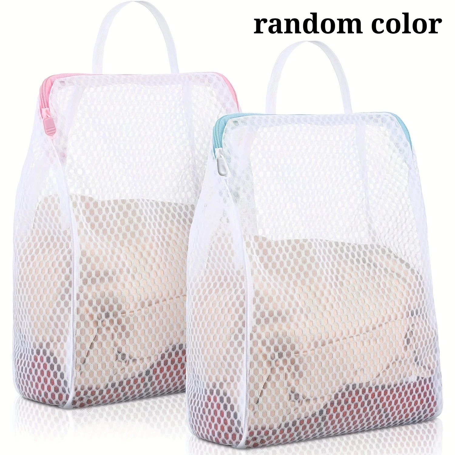 2pcs Honeycomb Mesh Laundry Bags with Handles,Durable Polyester Fabric, Versatile Rectangular Zipper Design for Delicate Clothes Oasis Select 2pcs