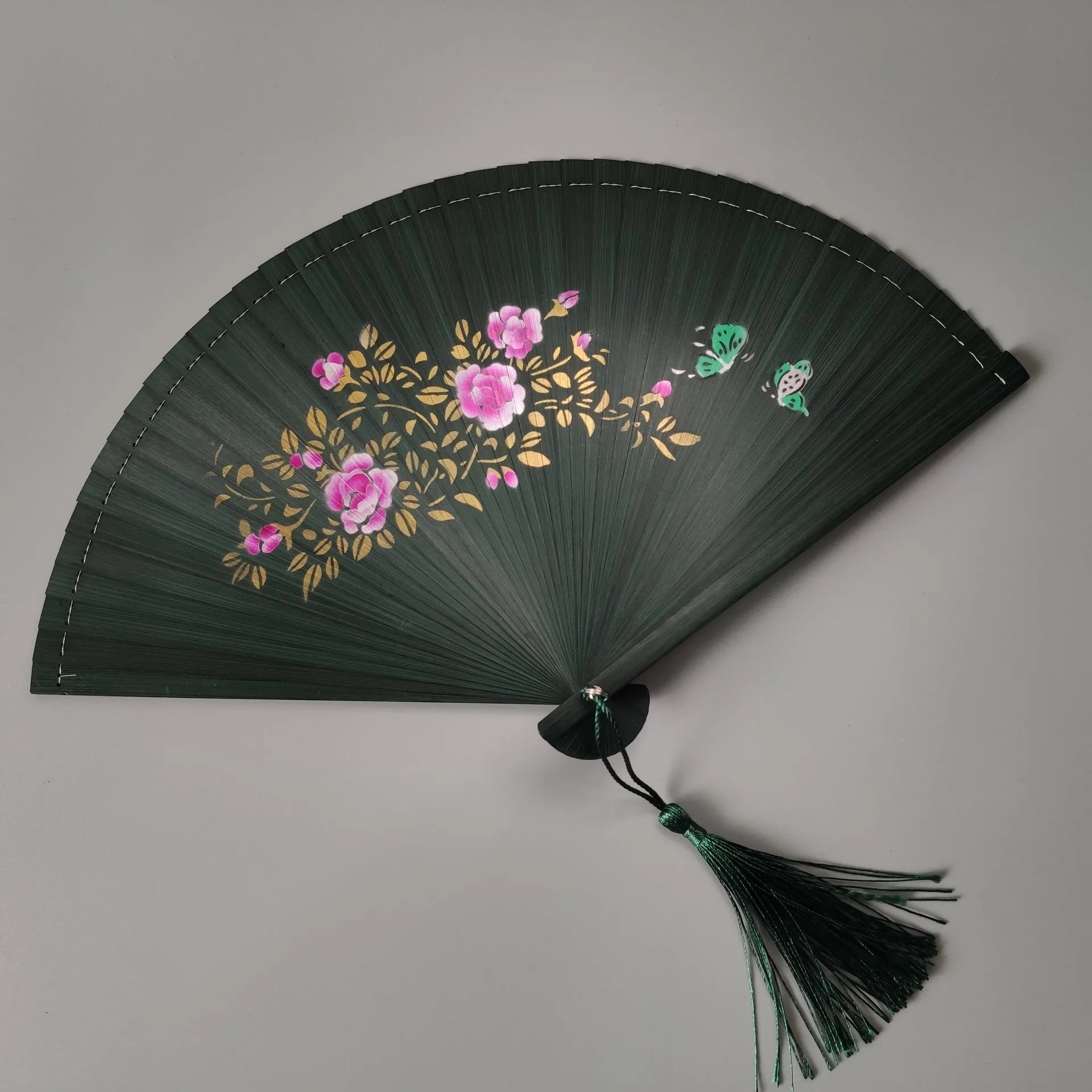 All bamboo spray painting fan high-end fine painting dance fan hollow carving folding fan Oasis Select 11