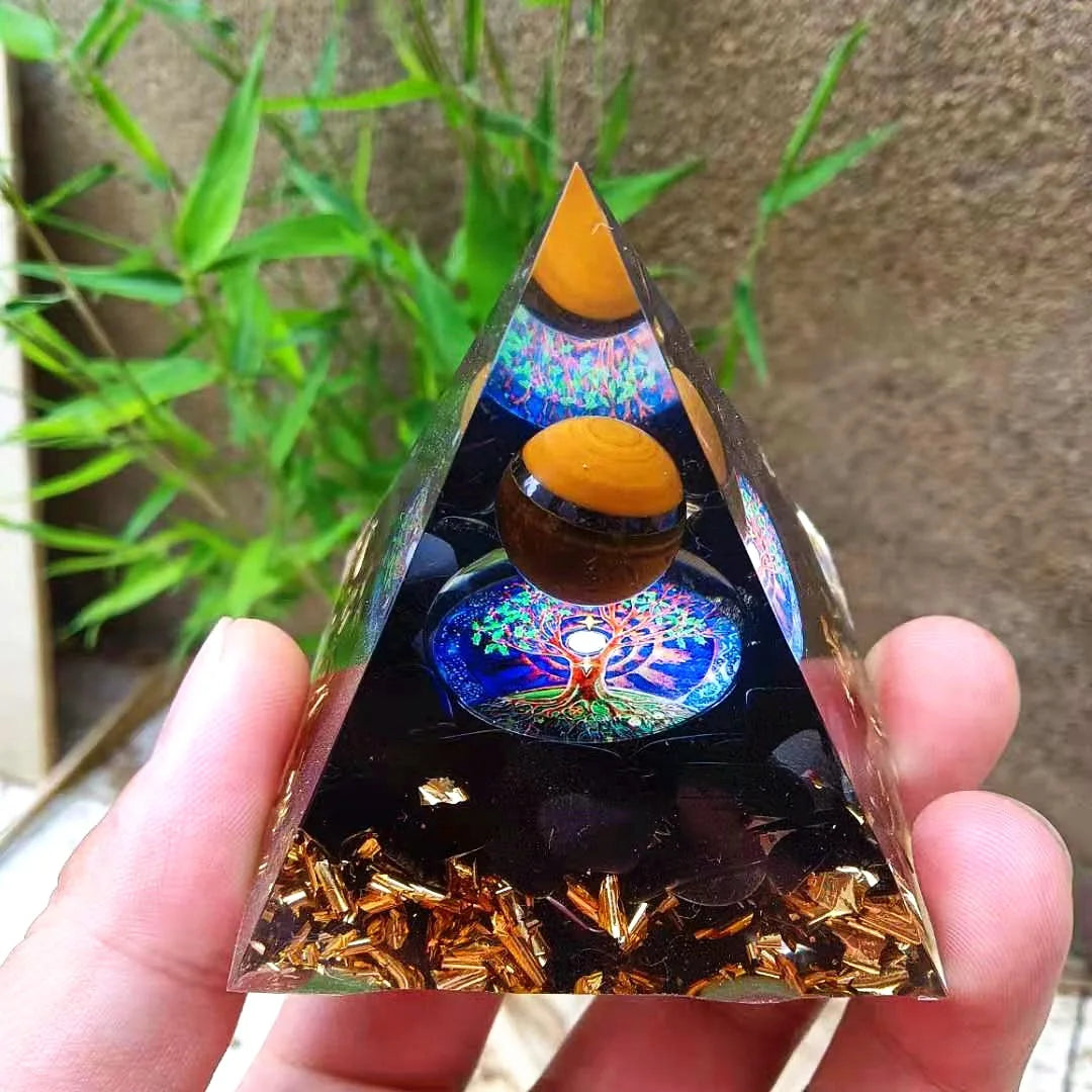 Crystal Pyramid ornaments crushed stone glue dropping resin crafts home and office car decoration products decorations for home Oasis Select 9 60mm x 60mm