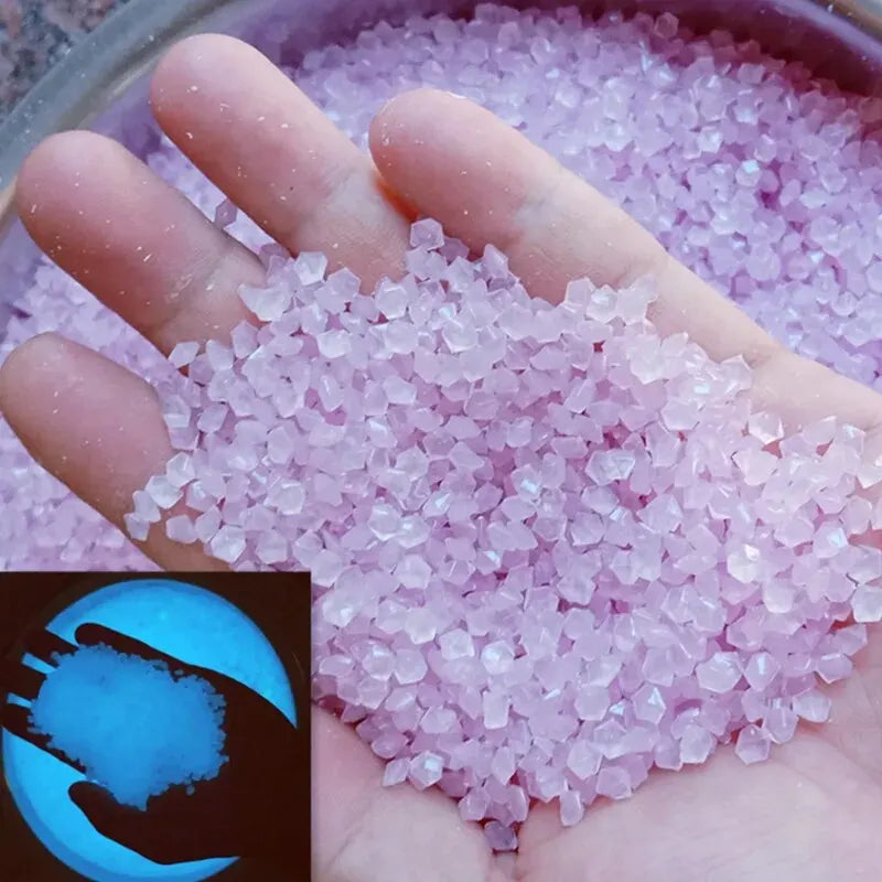 1000pcs Glow in the Dark Pebbles – Garden & Aquarium Decor Decorative Glow Pebbles Oasis Select Purple 3-5mm