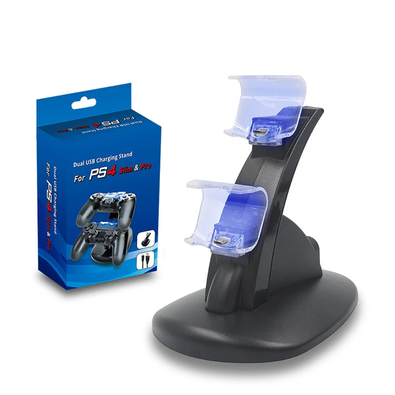 PS4 Dual Controller Charging Dock Stand with LED Indicator