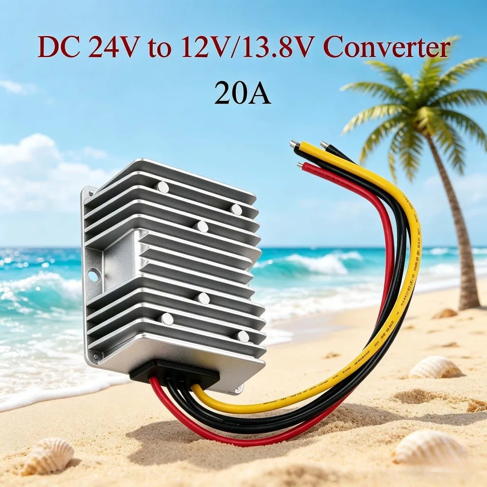 Power Converter for Car 24V to 12V/13.8V20A 240W/276W Buck Regulator Auto Step Down Voltage Power Supply Module DC Oasis Select 20A 24V 12V(240W)