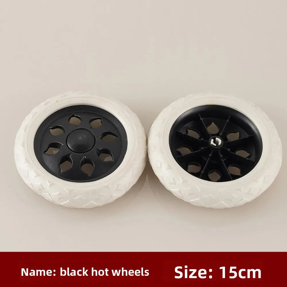2Pcs 6.5 Inch Shopping Cart Wheels Trolley Caster Replacement Rubber Foaming Anti Slip Tire Wheel Flexible Luggage Accessories Oasis Select 2 pcs black