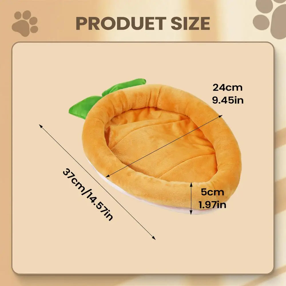 Warm Carrot Shaped Bunny Mat Soft Breathable Cute Sofa Mat for Pet Small Animal Hamster Bunny Puppy Kitty Sleeping Bed Mat Oasis Select S