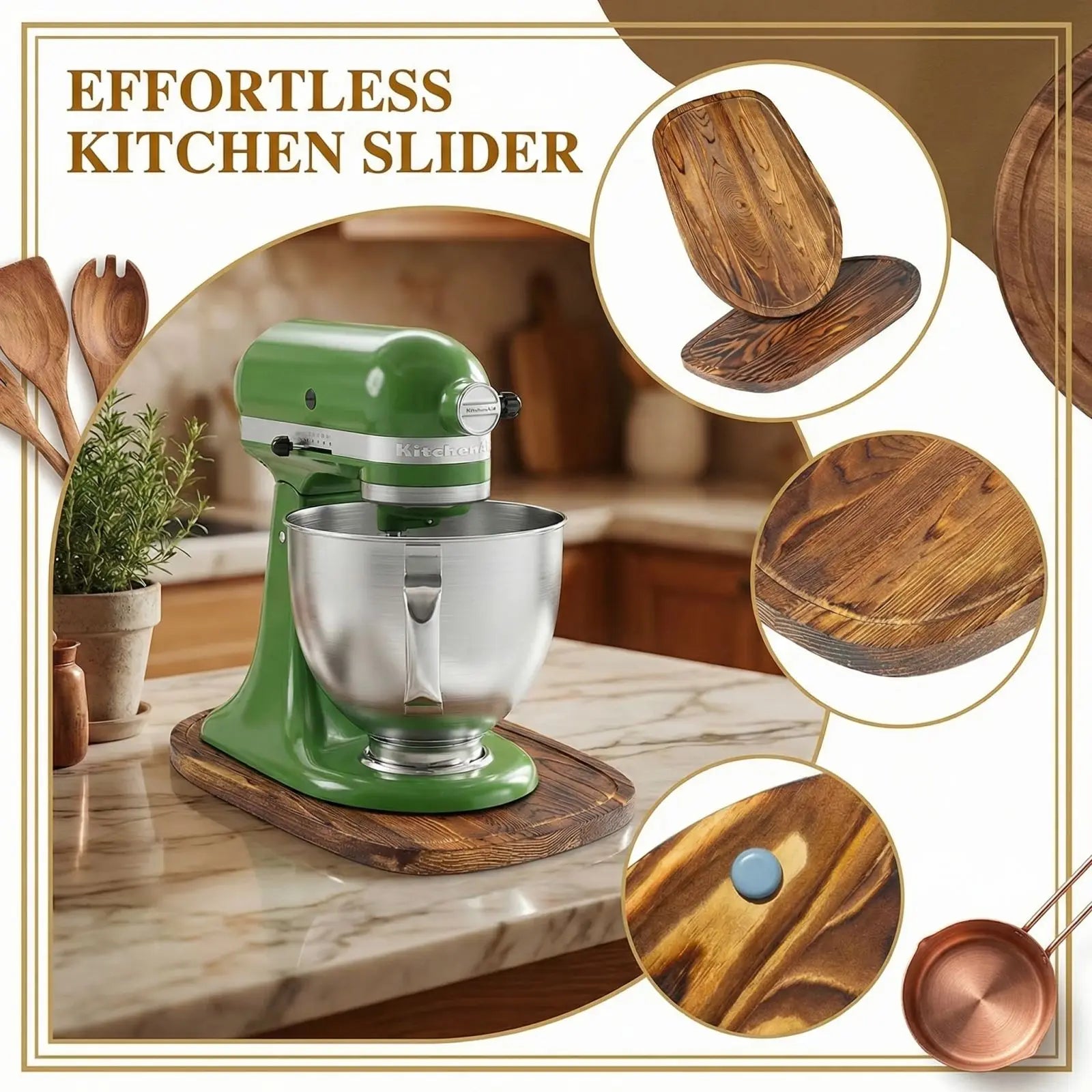 Wooden Stand Mixer Slider Mat – Tilt-Head Sliding Base Pad Mixer Sliding Base Oasis Select