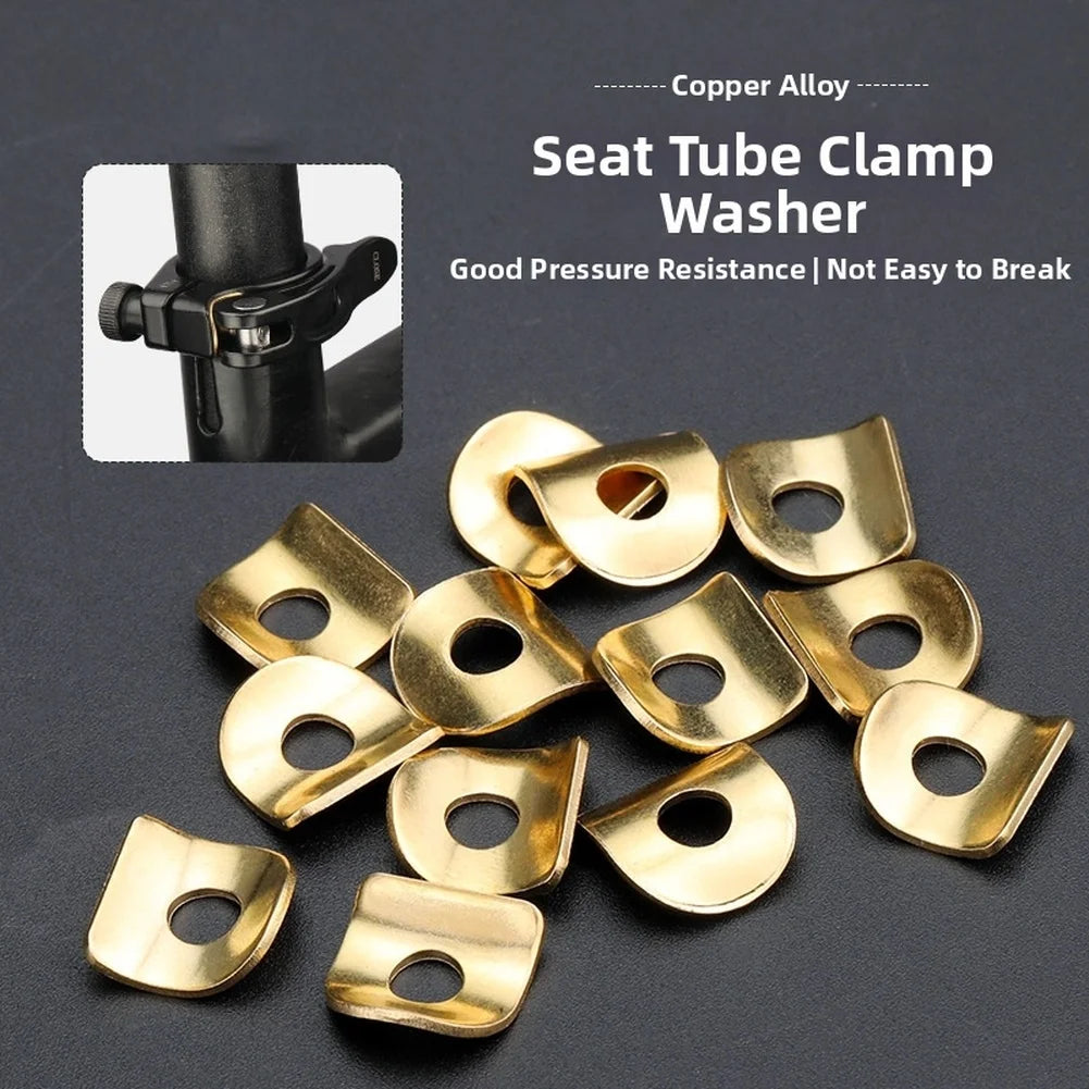 10pcs Copper Alloy Seatpost Clamp Shim Spacer For M5 Bore Inner Tube Bike Seat Maintenance Repair Accessories Oasis Select