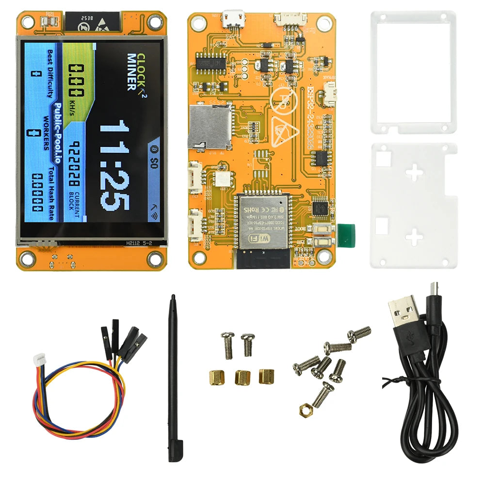 ESP32 Development Board with 2.8-inch OLED Screen High Hash Rate 355KH/s BTC Mining Micro USB Interface Stable Performance Oasis Select