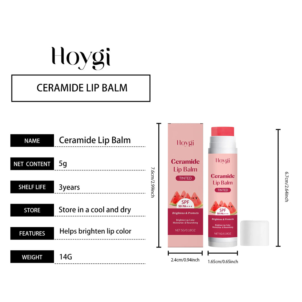 Sun Protective Lip Balm SPF50+ Nourishing Beetroot Brightening Ceramide Kojic Acid Moisturizing Fade Lip Lines Lipstick For Lips Oasis Select Ceramide