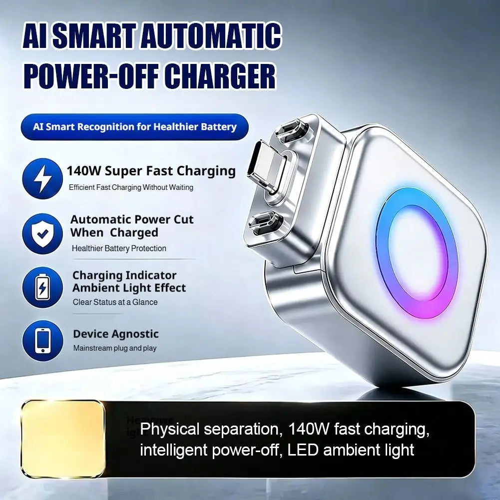 AI USB-C Auto Cut-Off Charging Protector – 140W Overcharge Stop
